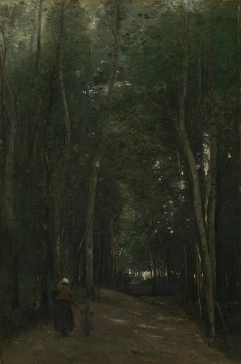 En sti i Saint-Cloud av Jean Baptiste Camille Corot