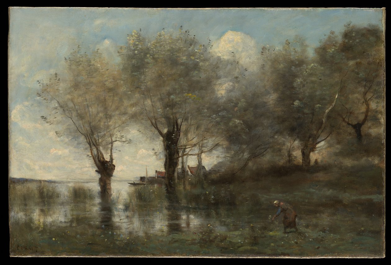 En dam i Picardie av Jean Baptiste Camille Corot
