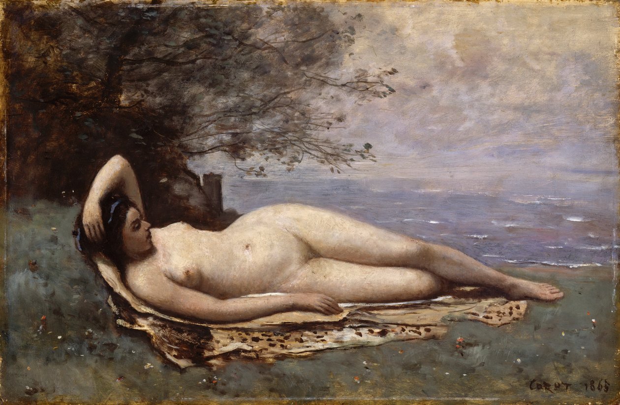 Bacchante ved sjøen av Jean Baptiste Camille Corot