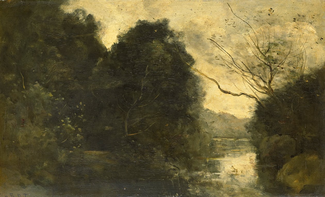 skogsdam av Jean Baptiste Camille Corot