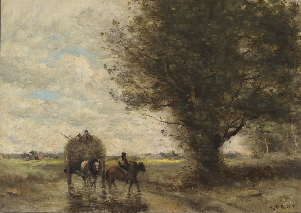 Høyvogn av Jean Baptiste Camille Corot
