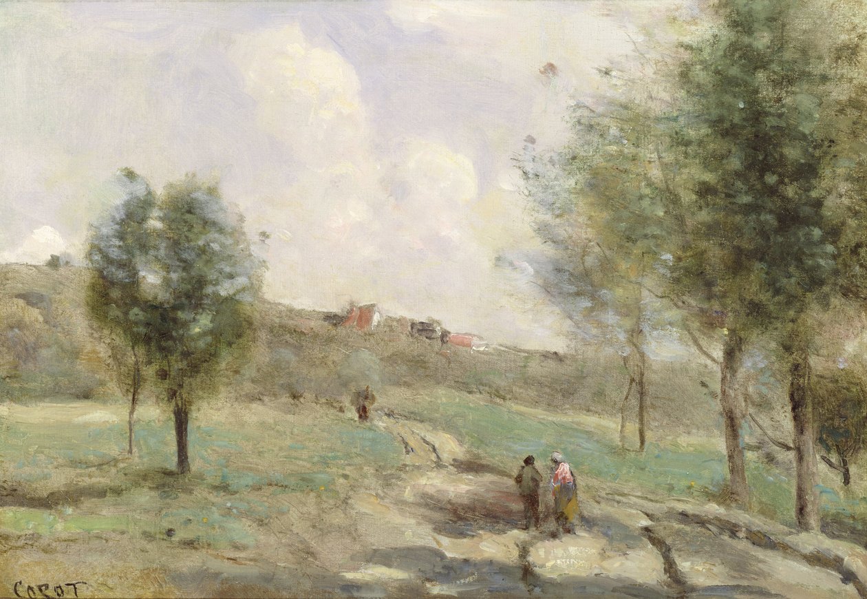 Coubron: Stigende sti av Jean Baptiste Camille Corot