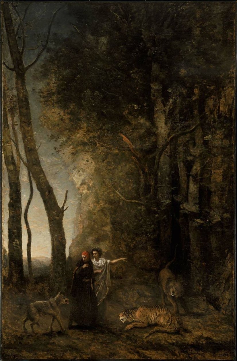 Dante og Virgil av Jean Baptiste Camille Corot
