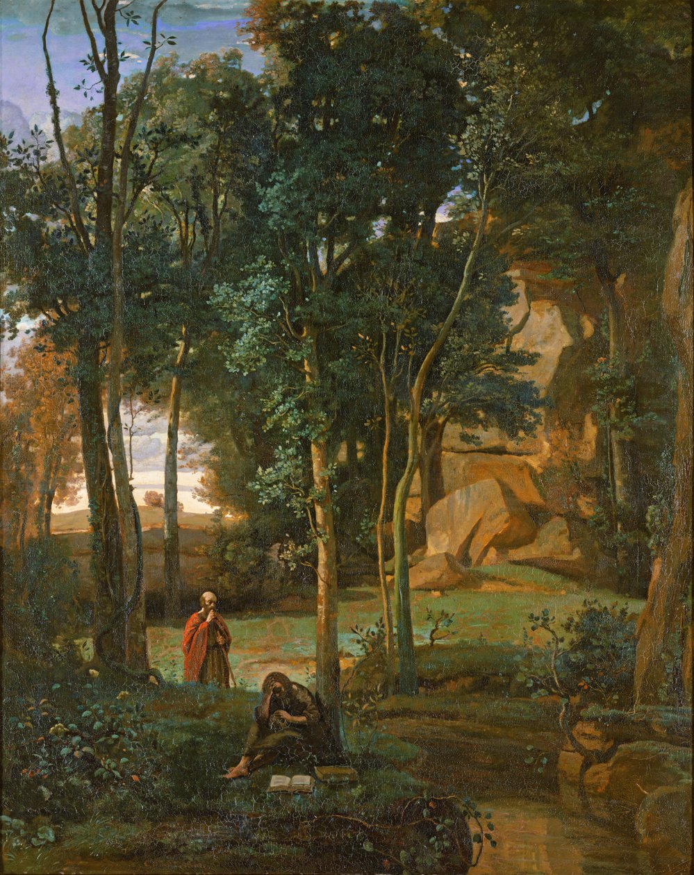 Demokrit og abderittene, 1841 av Jean Baptiste Camille Corot
