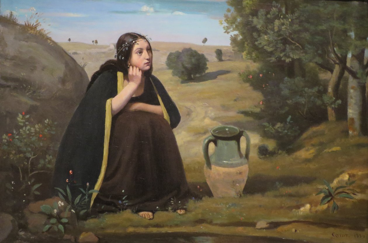 Engelsk: Rebecca at the Well av Jean Baptiste Camille Corot