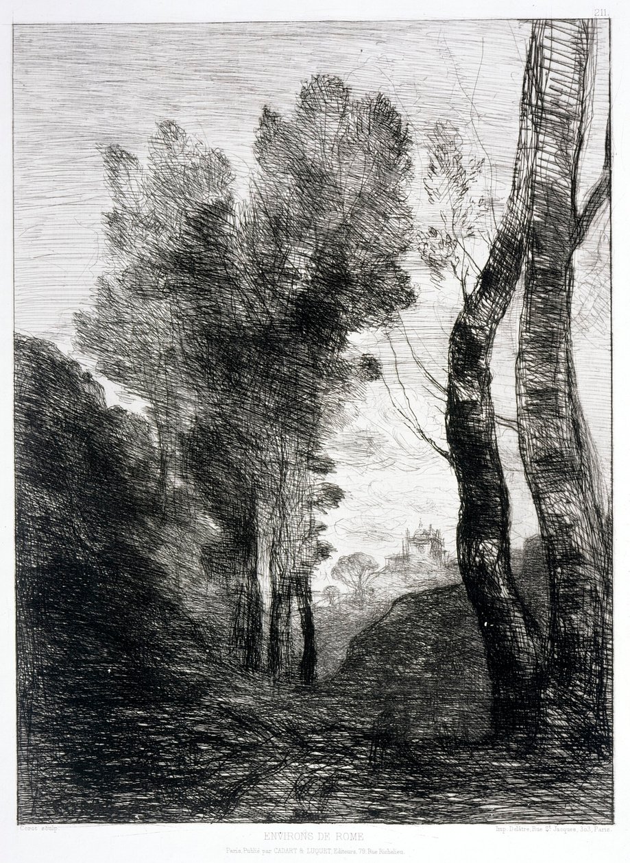 Omgivelsene rundt Roma av Jean Baptiste Camille Corot