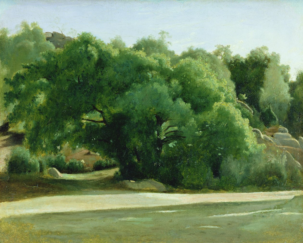 Fontainebleau, veien til Chailly, ca. 1822-24 av Jean Baptiste Camille Corot
