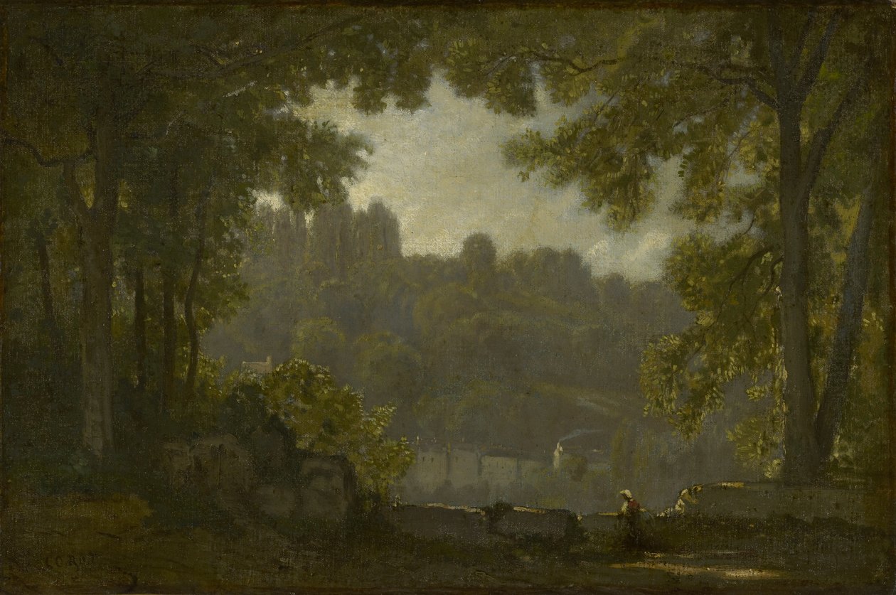 Skoglandskap av Jean Baptiste Camille Corot