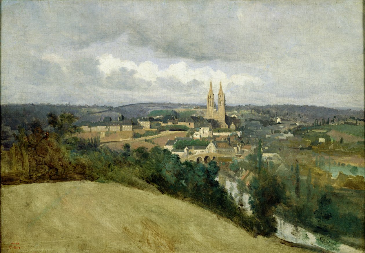 Generell utsikt over byen Saint-Lo, ca. 1833 av Jean Baptiste Camille Corot