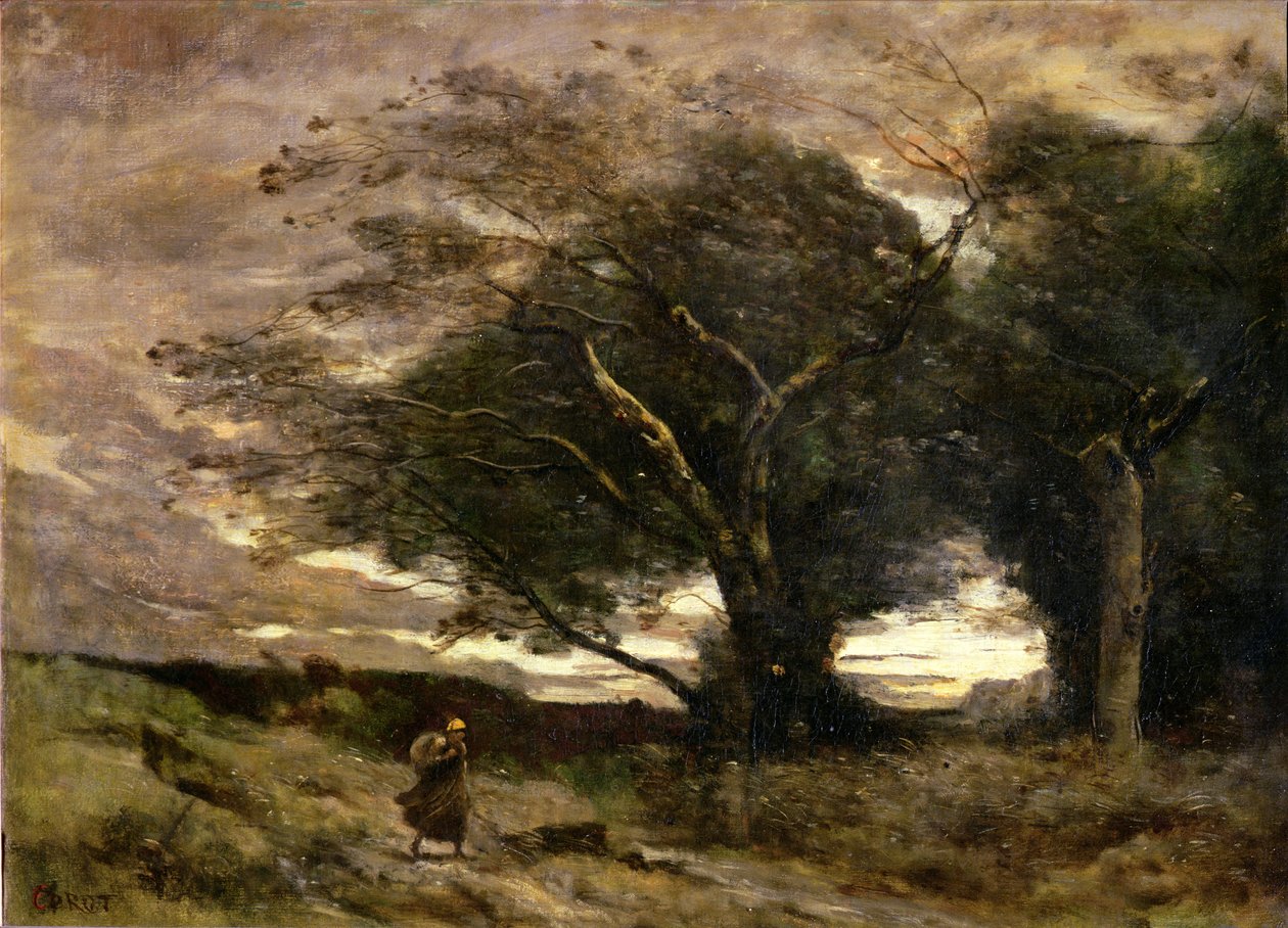 Vindkast, 1866 av Jean Baptiste Camille Corot