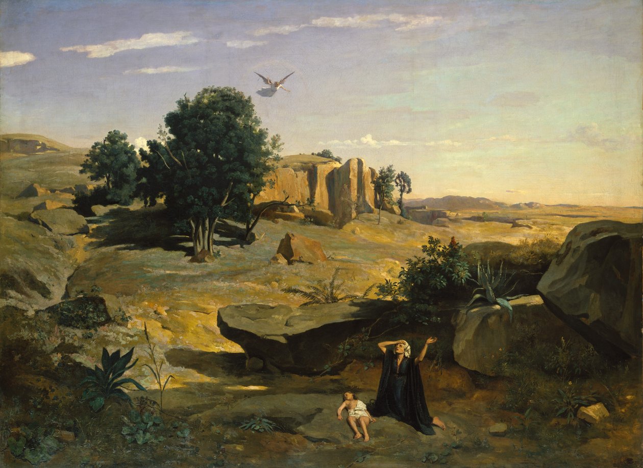 Hagar i naturen av Jean Baptiste Camille Corot