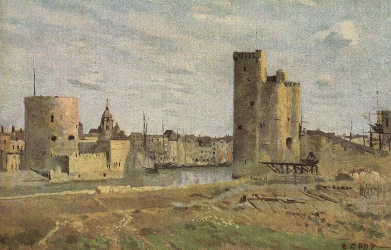 La Rochelle, inngangen til havnen av Jean Baptiste Camille Corot