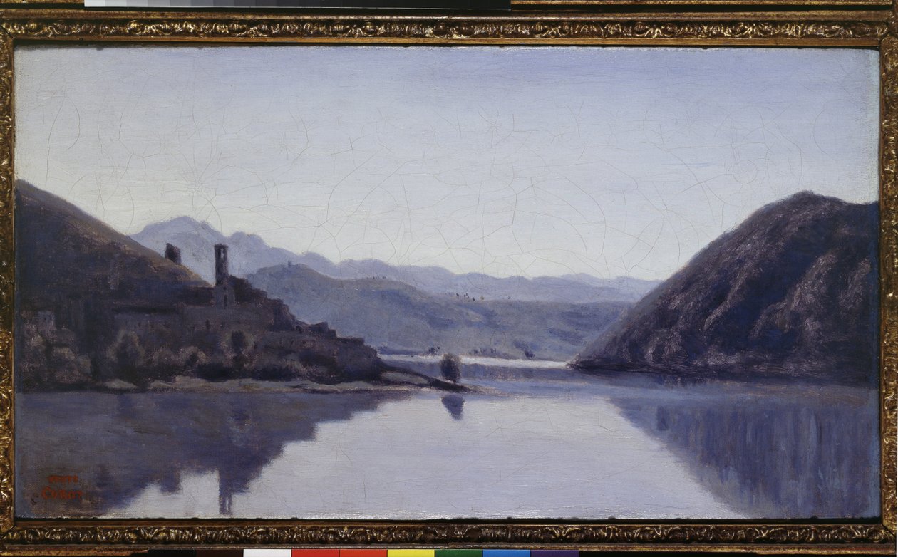 Piediluco-sjøen, Umbria, 1800-tallet av Jean Baptiste Camille Corot