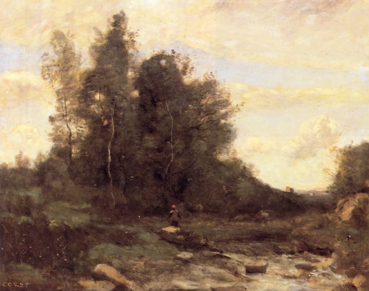 Den steinete torrenten av Jean Baptiste Camille Corot