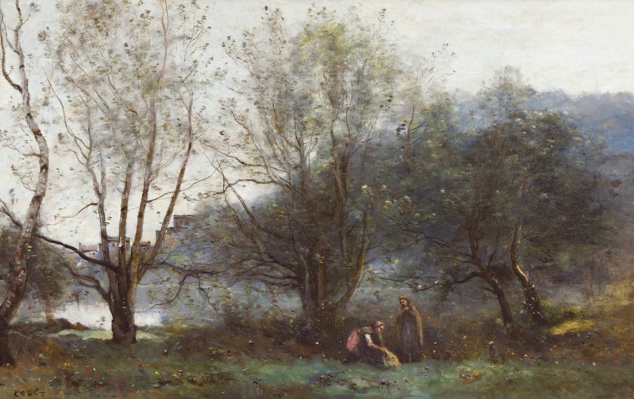 Avray bydammer av Jean Baptiste Camille Corot