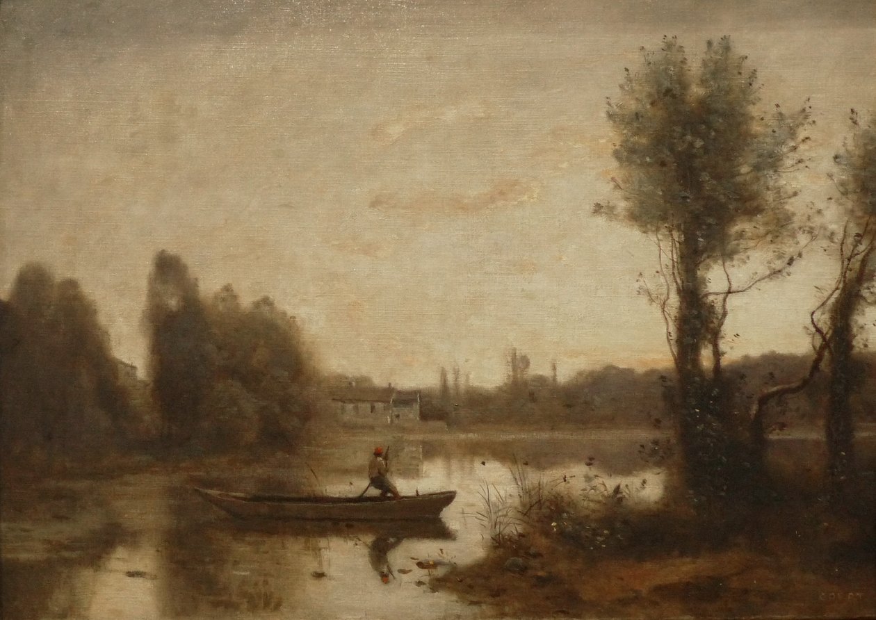 Ville dAvray innsjø av Jean Baptiste Camille Corot
