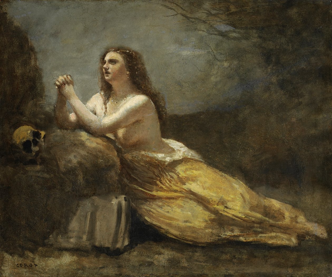 Madeleine i bønn av Jean Baptiste Camille Corot