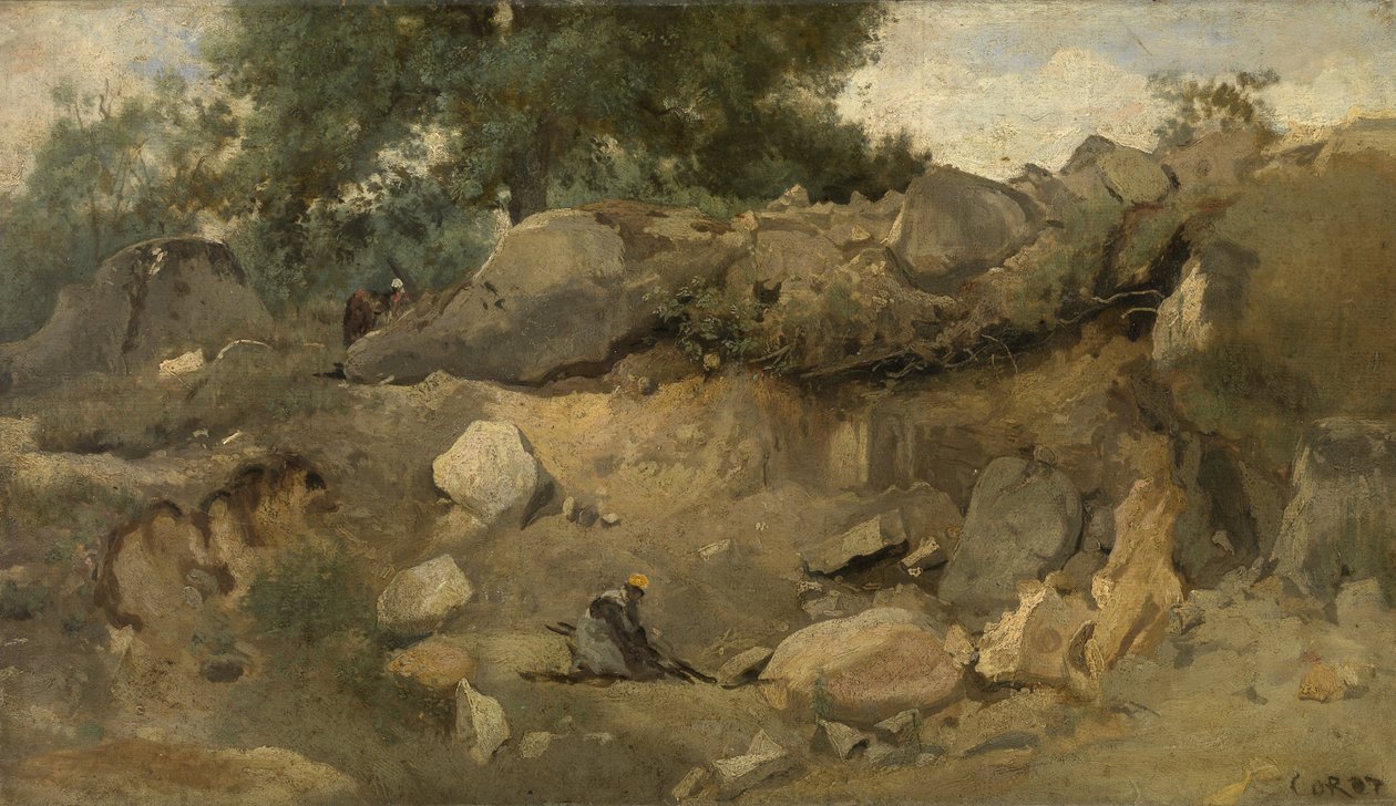 Chaise-Marie steingruve i Fontainebleau av Jean-Baptiste-Camille Corot