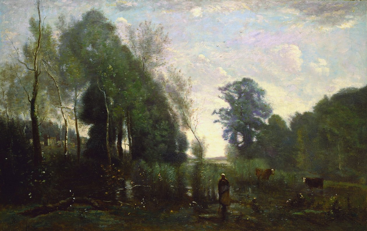 Misty Morning, ca. 1865 av Jean Baptiste Camille Corot