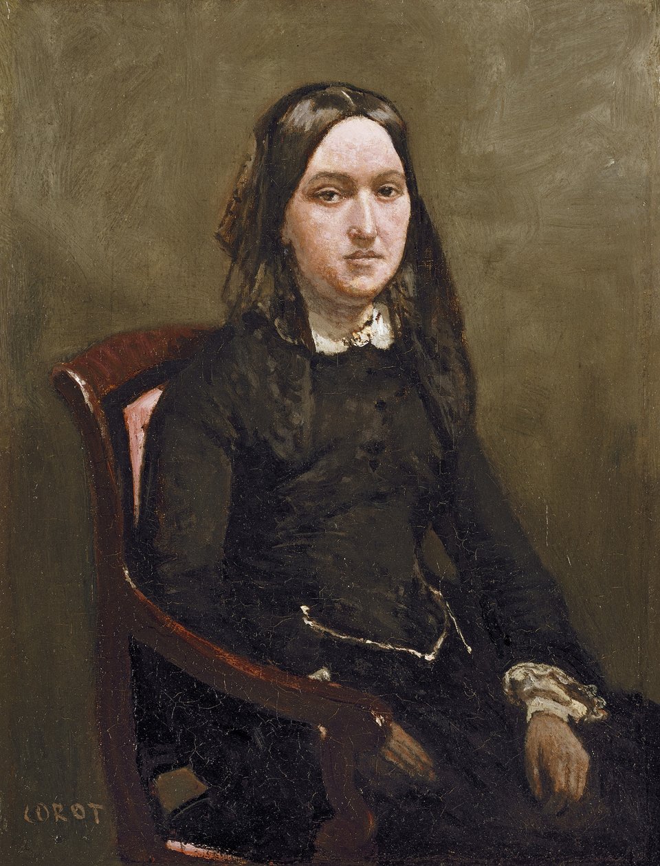 Fru Bison, 1852 av Jean Baptiste Camille Corot