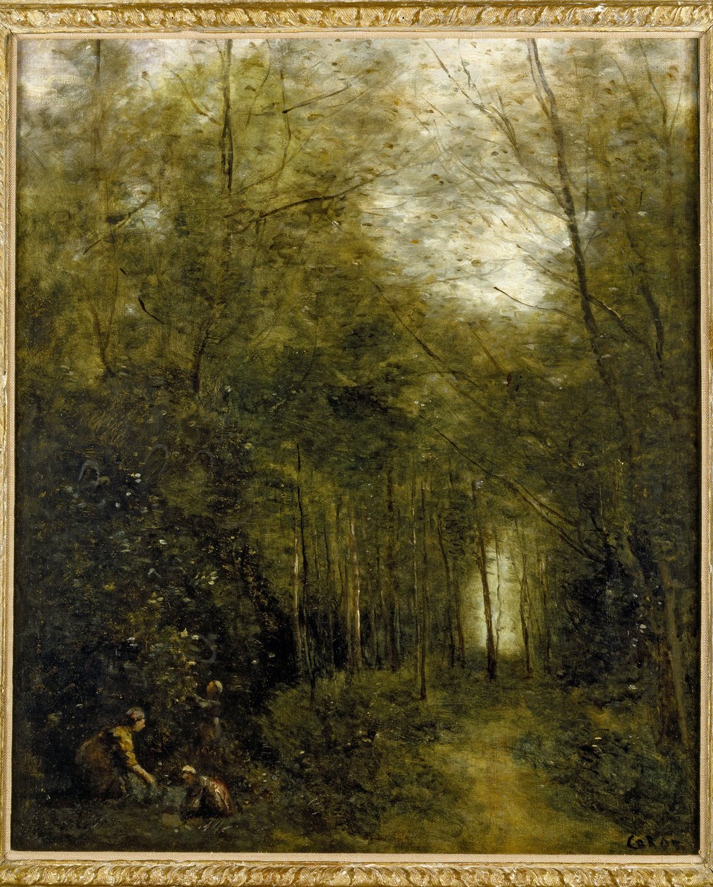 Montfermeil, bekken i skogen, 1867 av Jean Baptiste Camille Corot