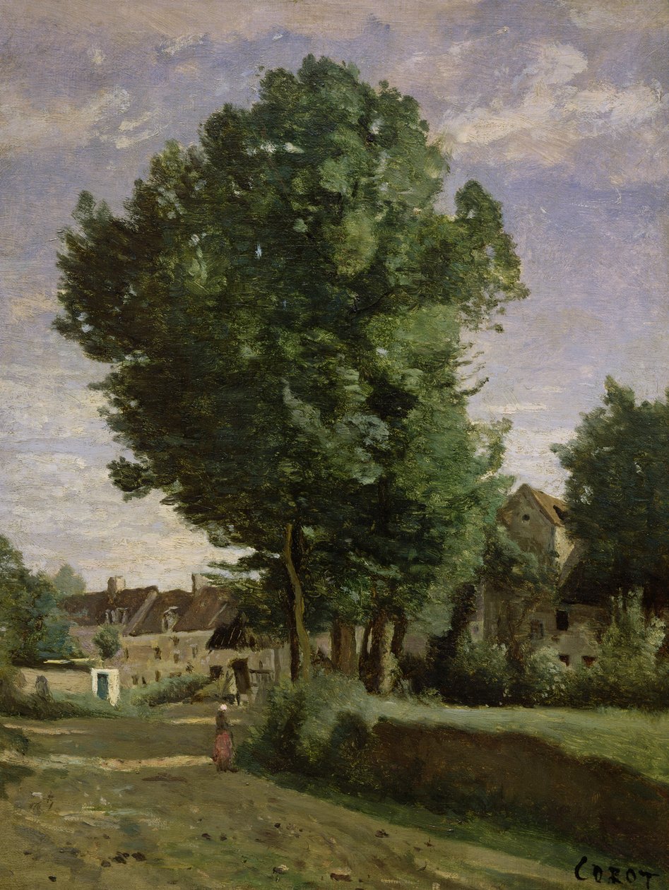 Utkanten av en landsby nær Beauvais, ca. 1850 av Jean Baptiste Camille Corot