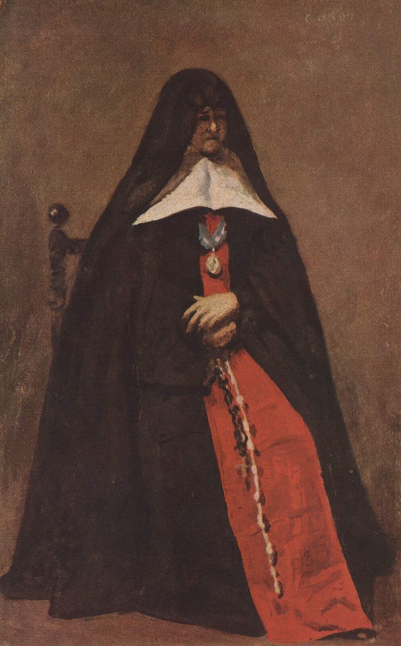 Portrett av overlegen i Annunciaten kloster av Jean Baptiste Camille Corot