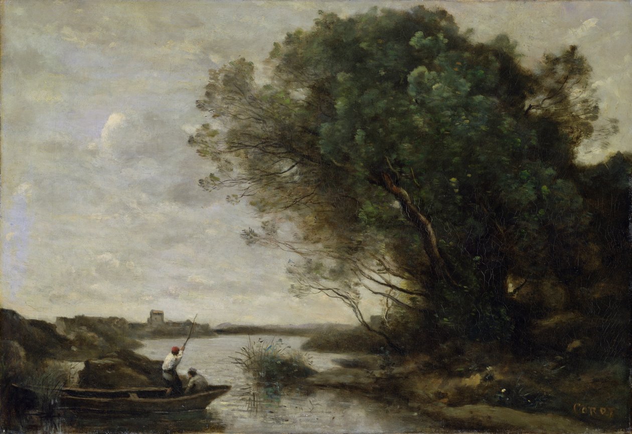 Elvelandskap av Jean Baptiste Camille Corot