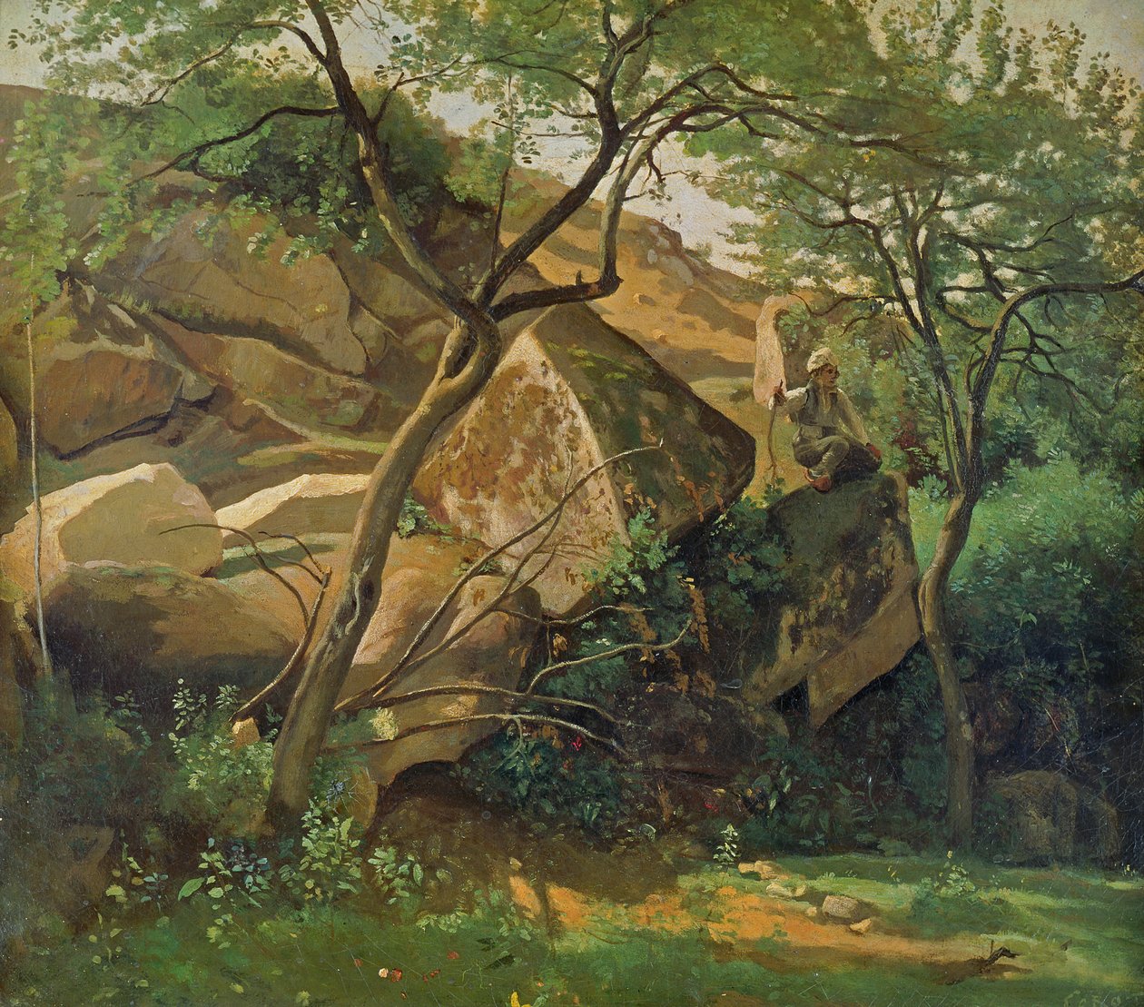 Steiner ved Fontainebleau, 1842 av Jean Baptiste Camille Corot