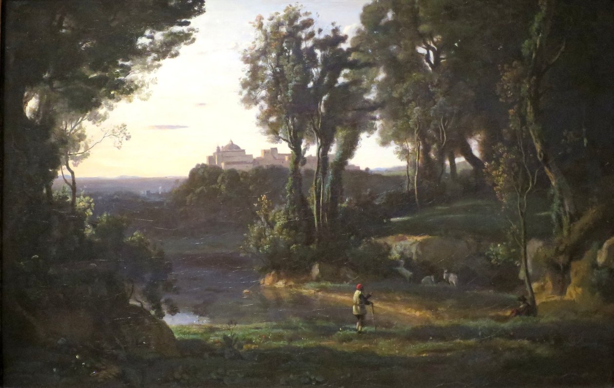 Nettsted i Italia av Jean Baptiste Camille Corot