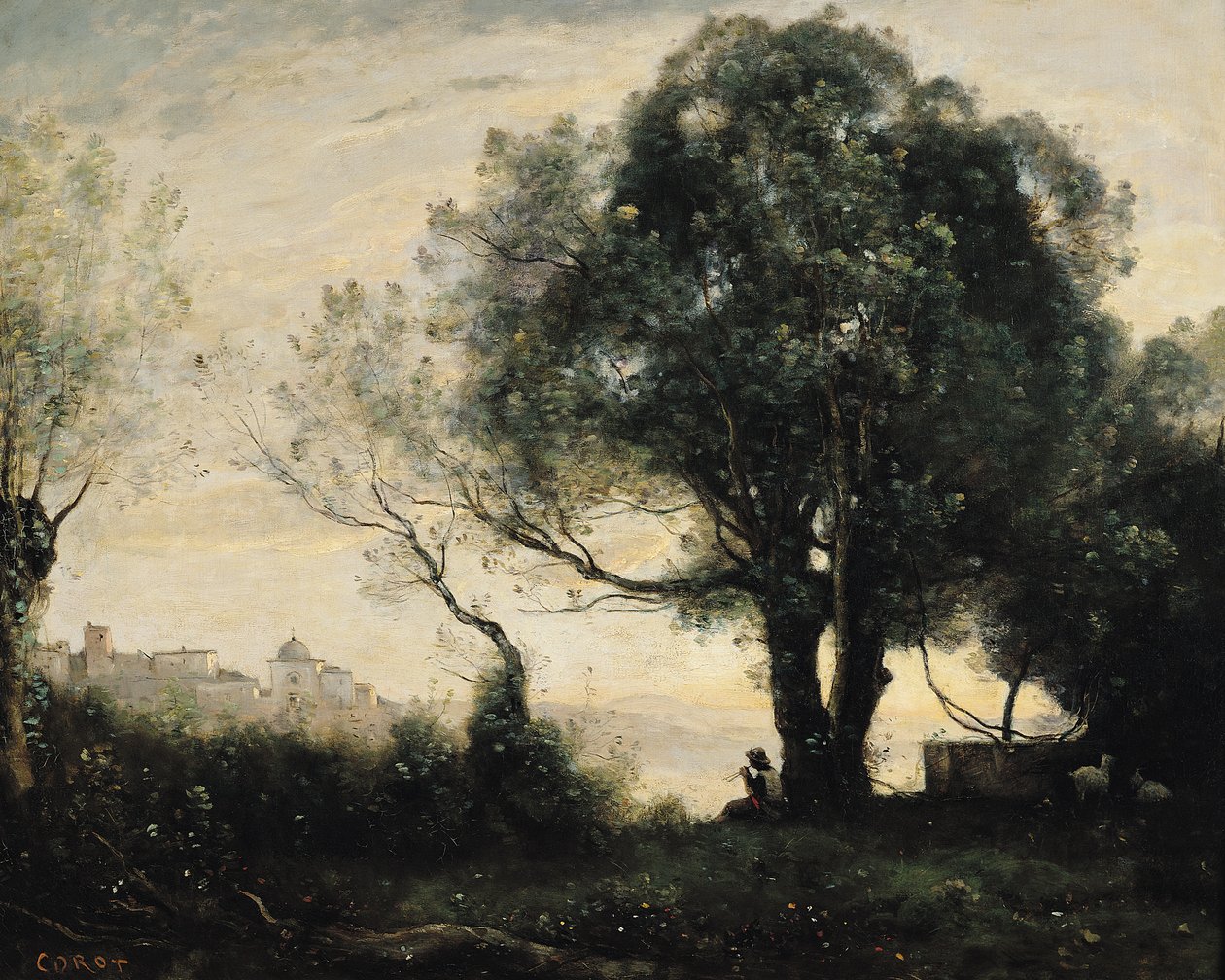 Suvenir fra Castel Gandolfo av Jean Baptiste Camille Corot