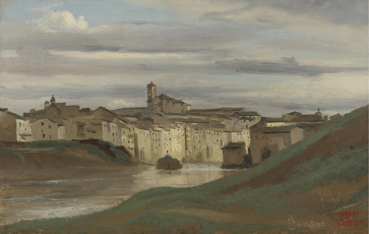 På bredden av Tiberen, Roma av Jean Baptiste Camille Corot