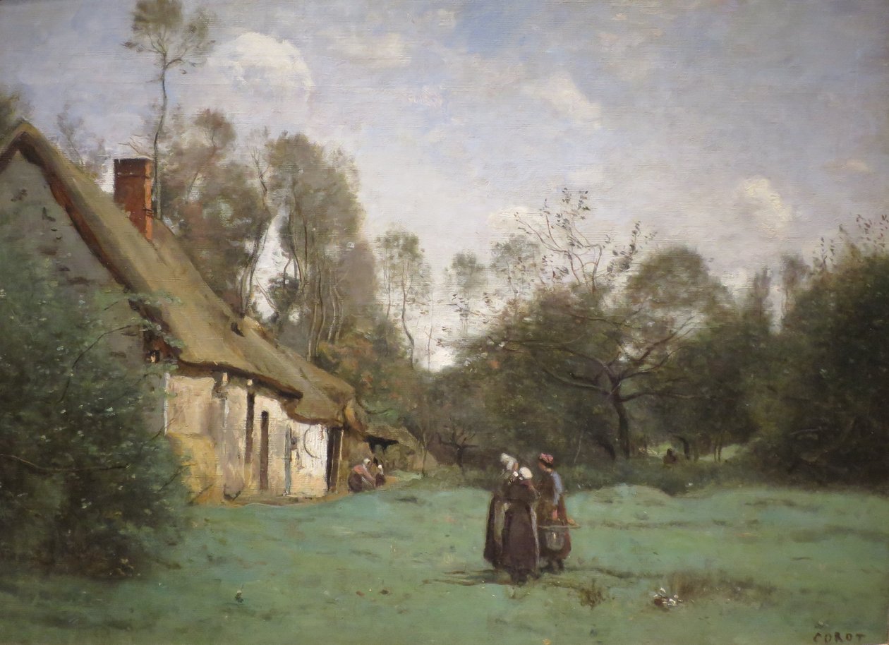 Thatched Cottage i Normandie av Jean Baptiste Camille Corot
