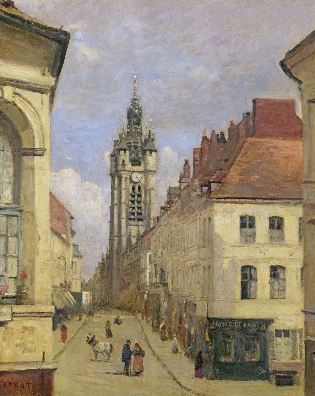 Klokketårnet i Douai, 1871 av Jean Baptiste Camille Corot
