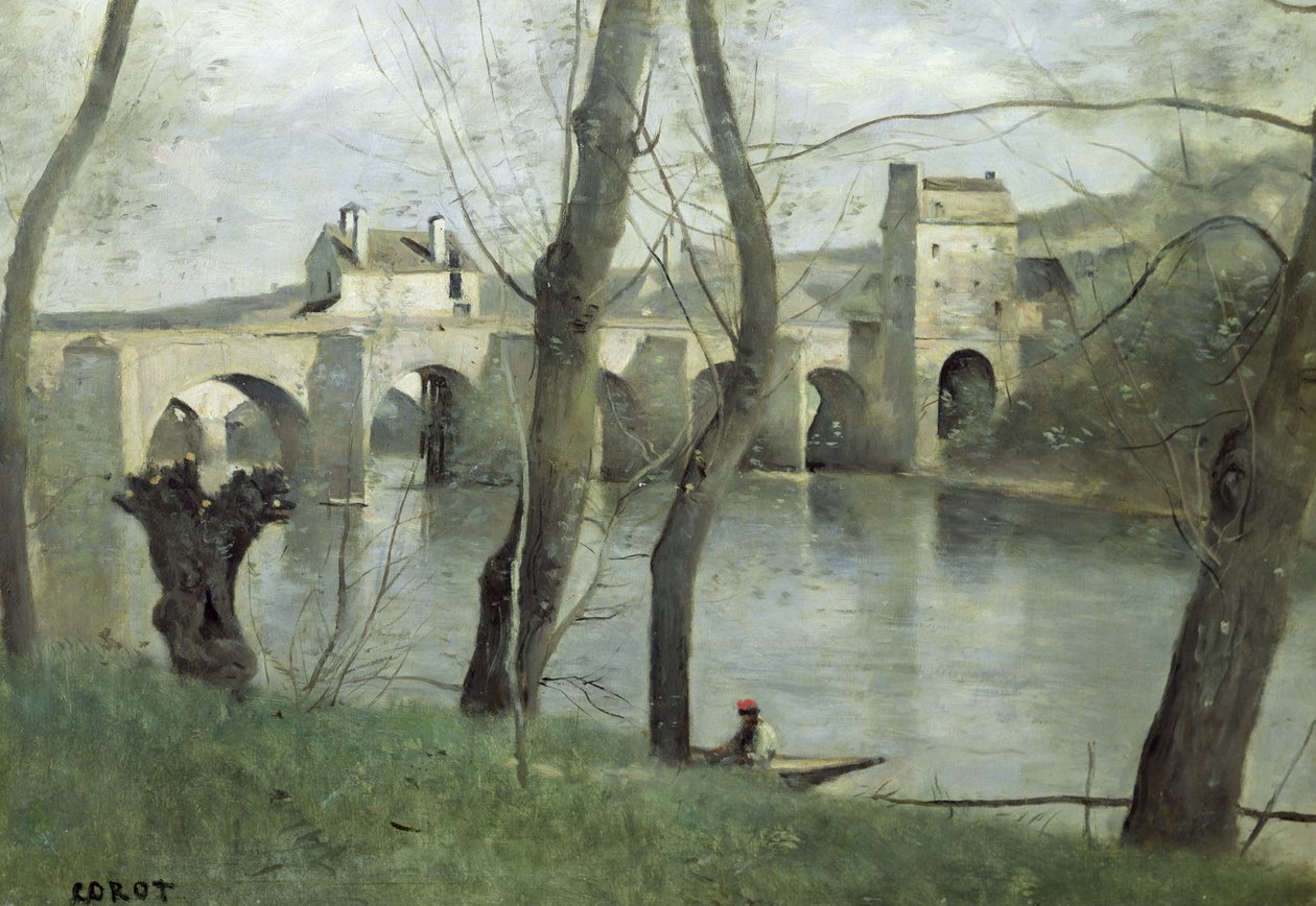 Broen ved Mantes av Jean Baptiste Camille Corot