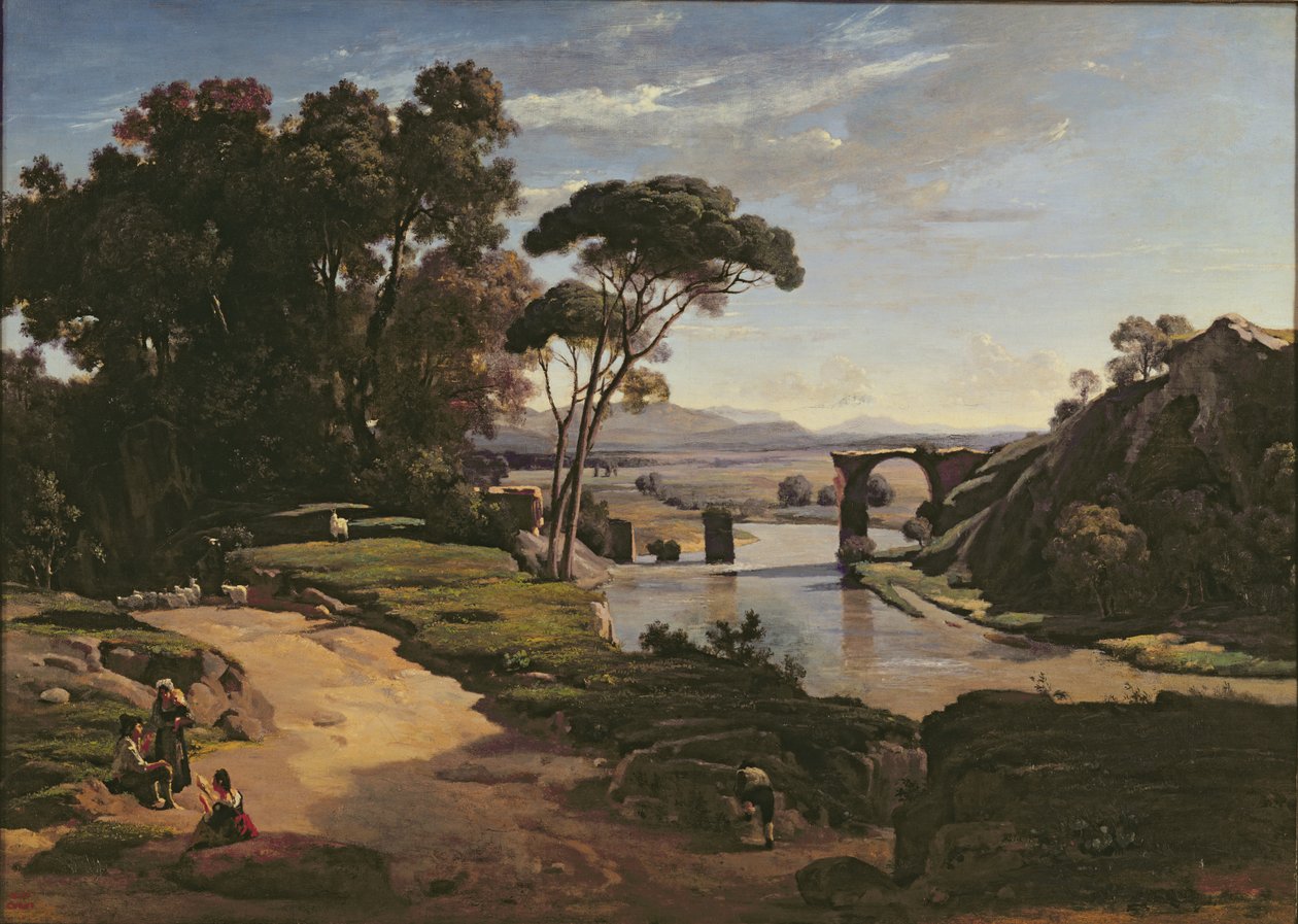 Broen ved Narni, ca. 1826-27 av Jean Baptiste Camille Corot