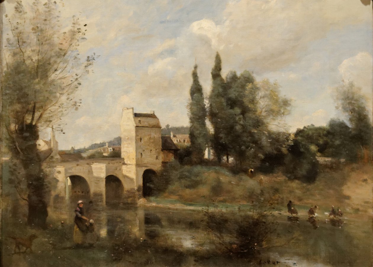 The Bridges of Mantes av Jean Baptiste Camille Corot