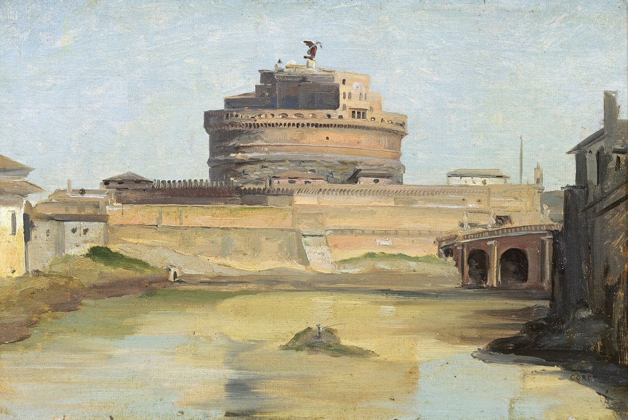 Slottet St. Angelo, Roma av Jean Baptiste Camille Corot