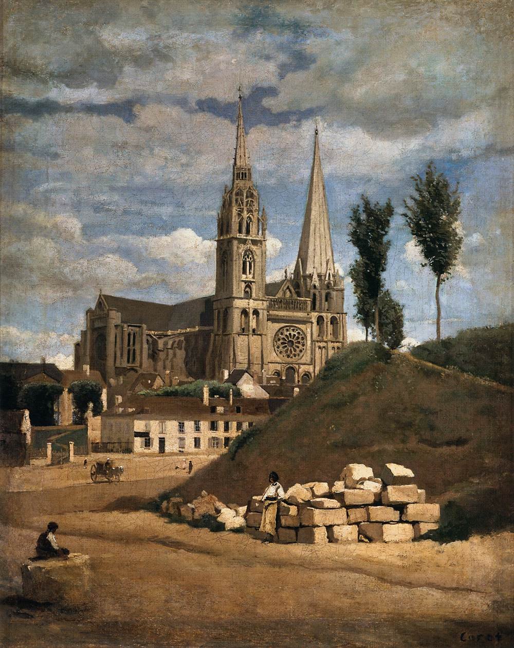 Katedralen i Chartres av Jean Baptiste Camille Corot