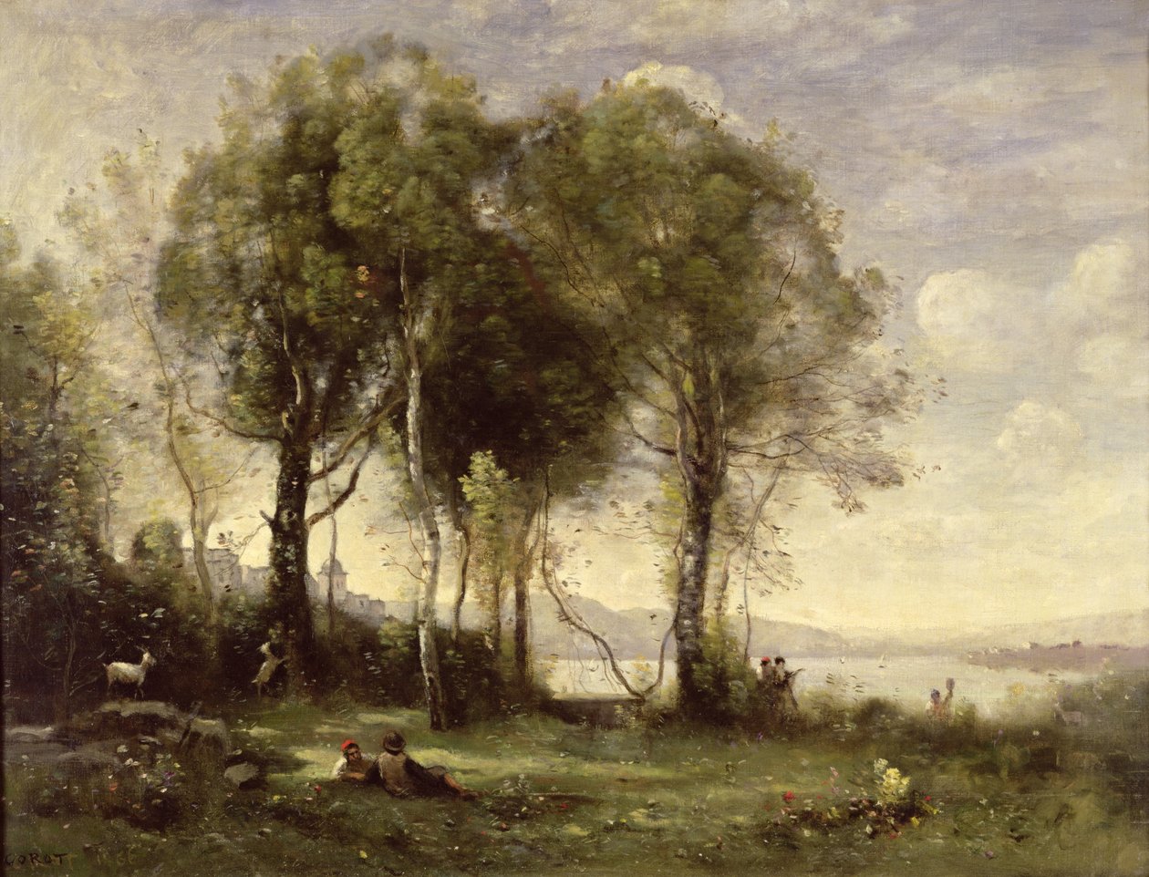 Geitegjeterne i Castel Gandolfo, 1866 av Jean Baptiste Camille Corot