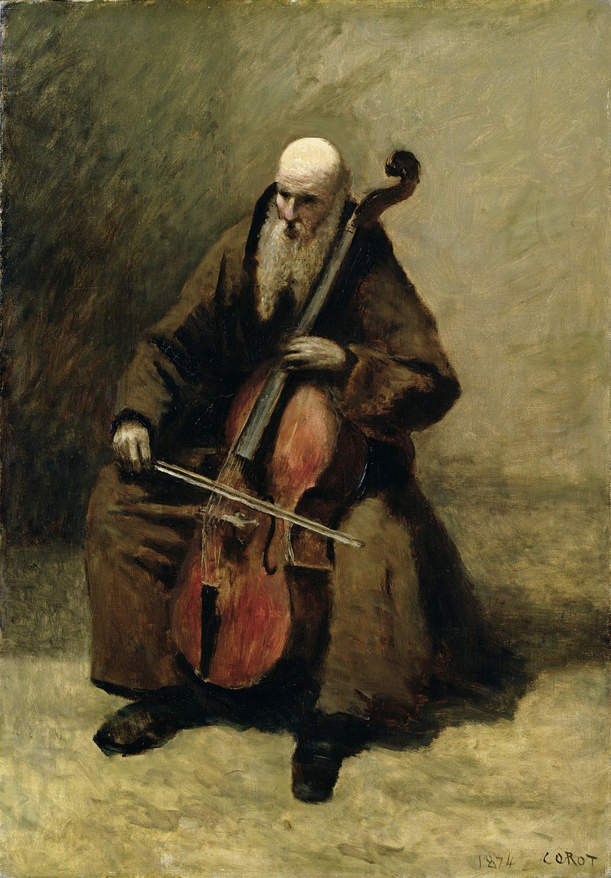 Munken, 1874 av Jean Baptiste Camille Corot