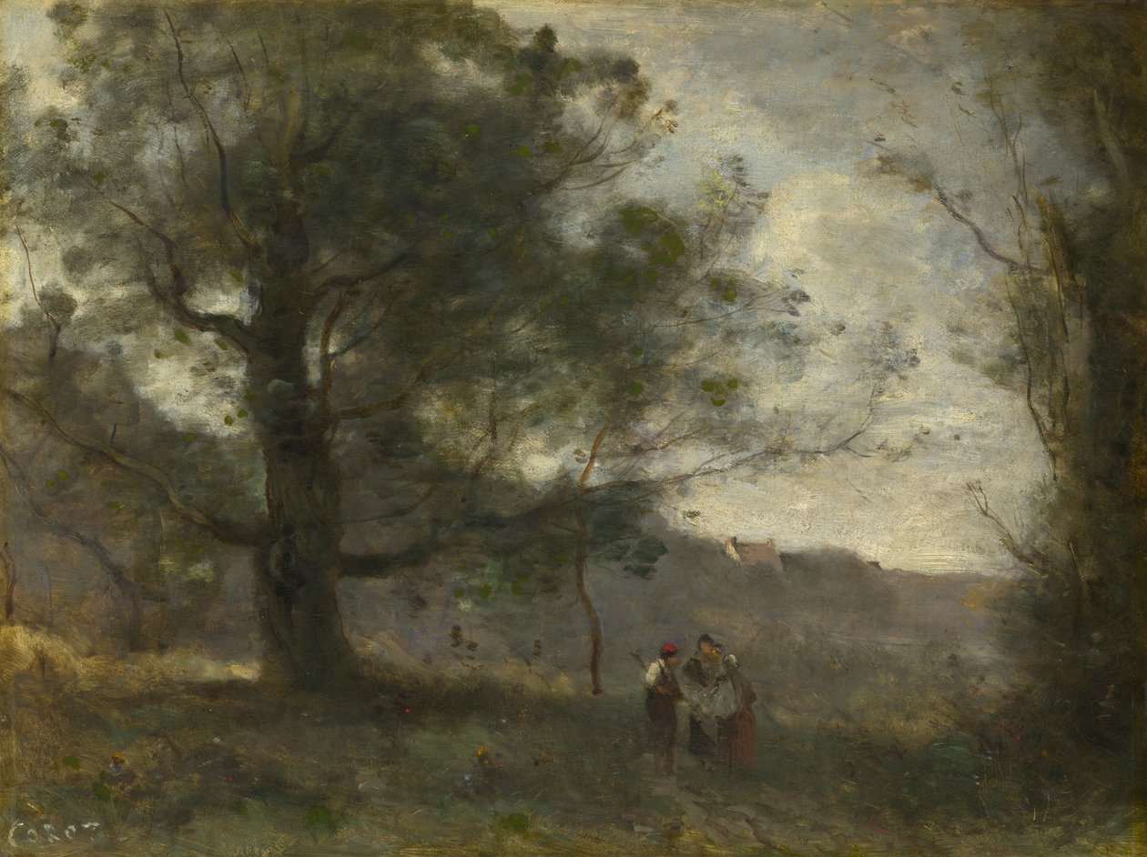 Eik i dalen av Jean Baptiste Camille Corot