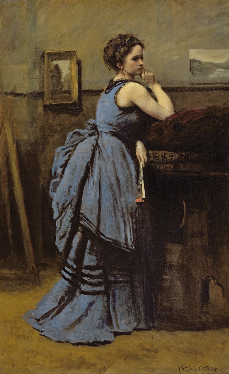 Kvinnen i blått, 1874 av Jean Baptiste Camille Corot