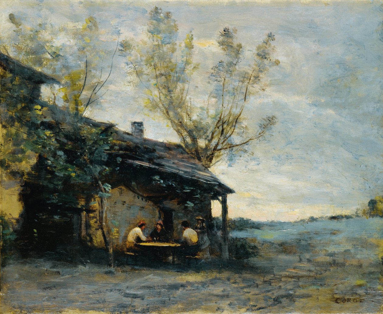 En kafé i Vaugirard av Jean Baptiste Camille Corot