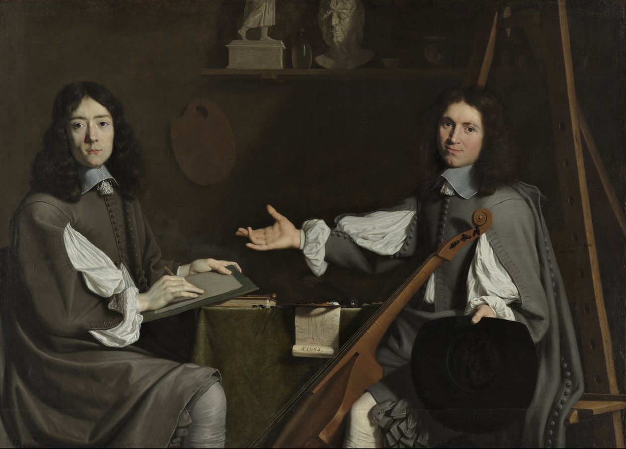 Dobbelt portrett av begge kunstnerne av Jean Baptiste de Champaigne