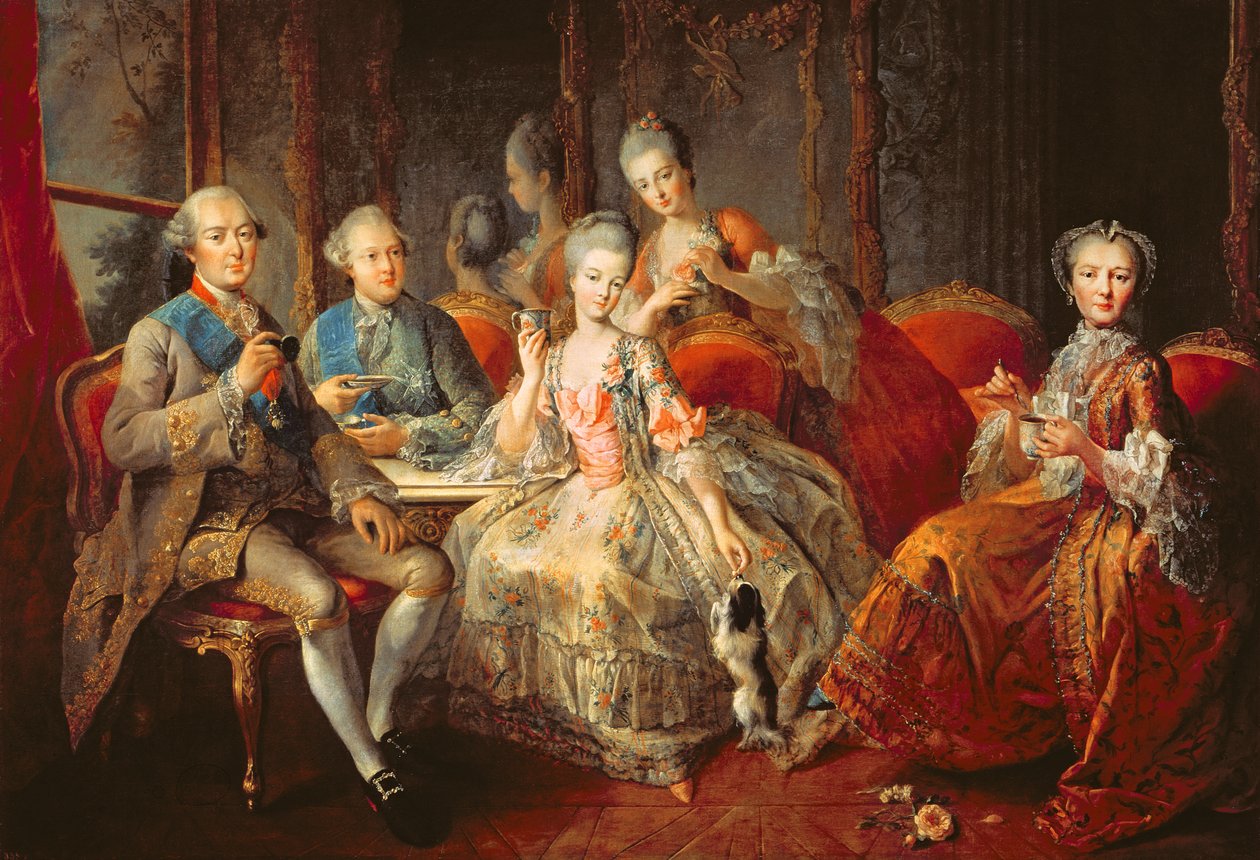 The Penthievre Family eller The Cup of Chocolate, 1768 av Jean Baptiste Charpentier