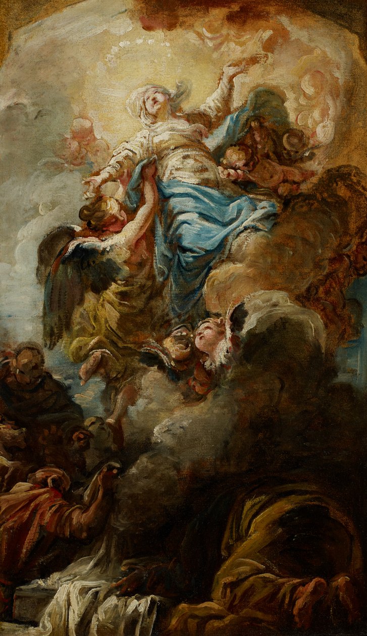 Study for the Assumption of the Virgin, ca. 1760 (olje på papir) av Jean Baptiste Deshays de Colleville
