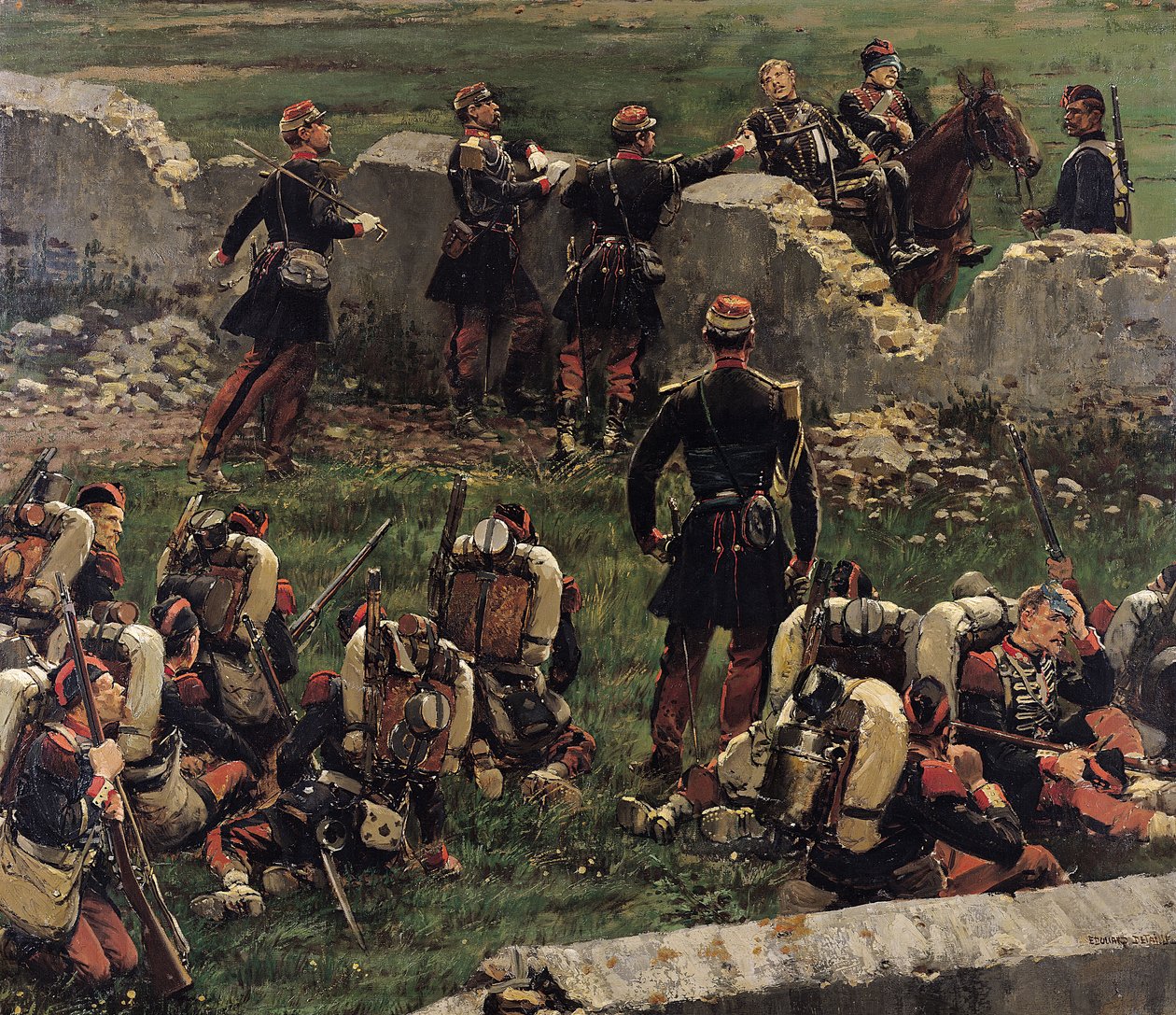 Fragment av panoramaet over slaget ved Rezonville (16. august 1870), 1883 av Jean Baptiste Edouard Detaille