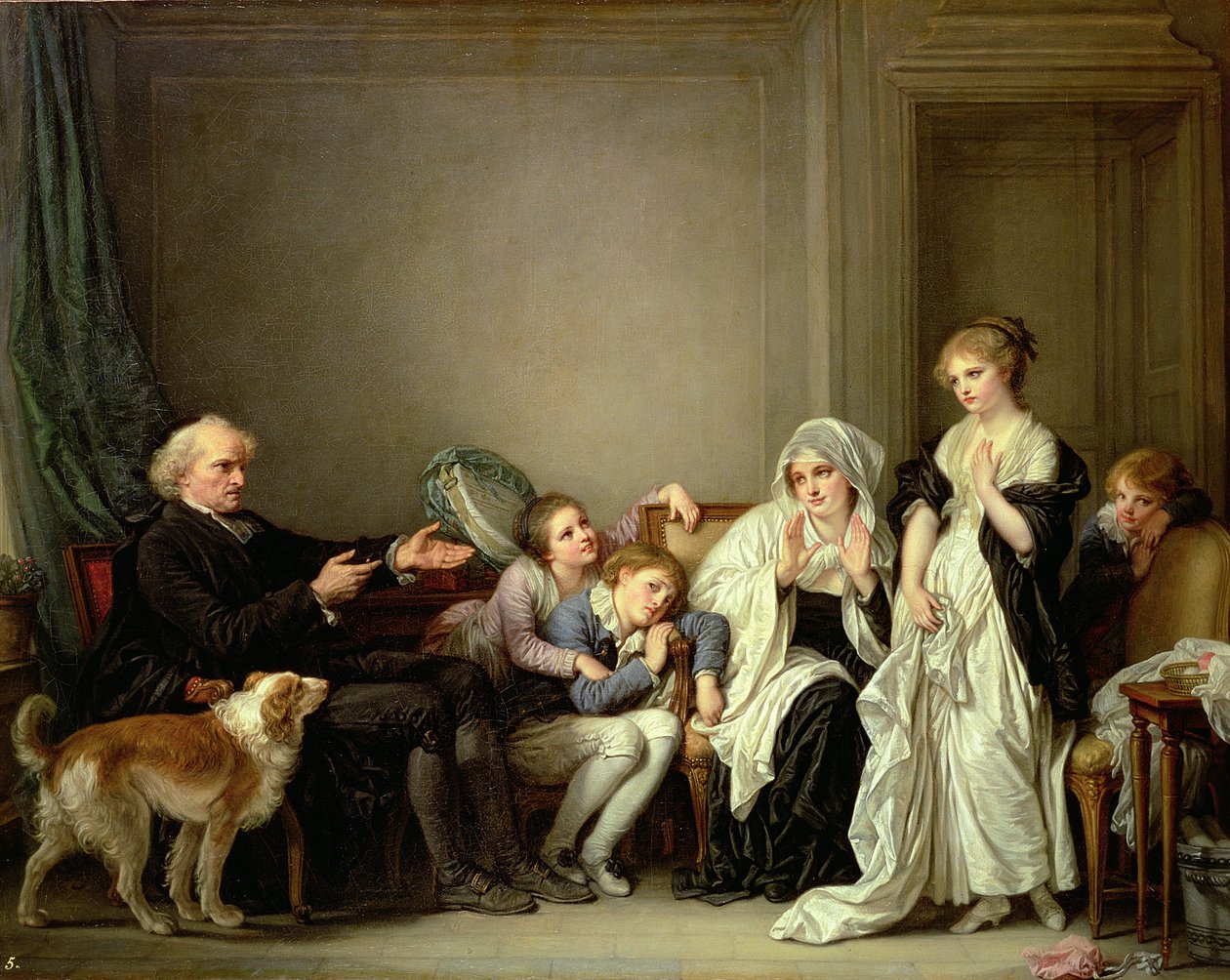 Et besøk til presten, 1700-tallet av Jean Baptiste Greuze