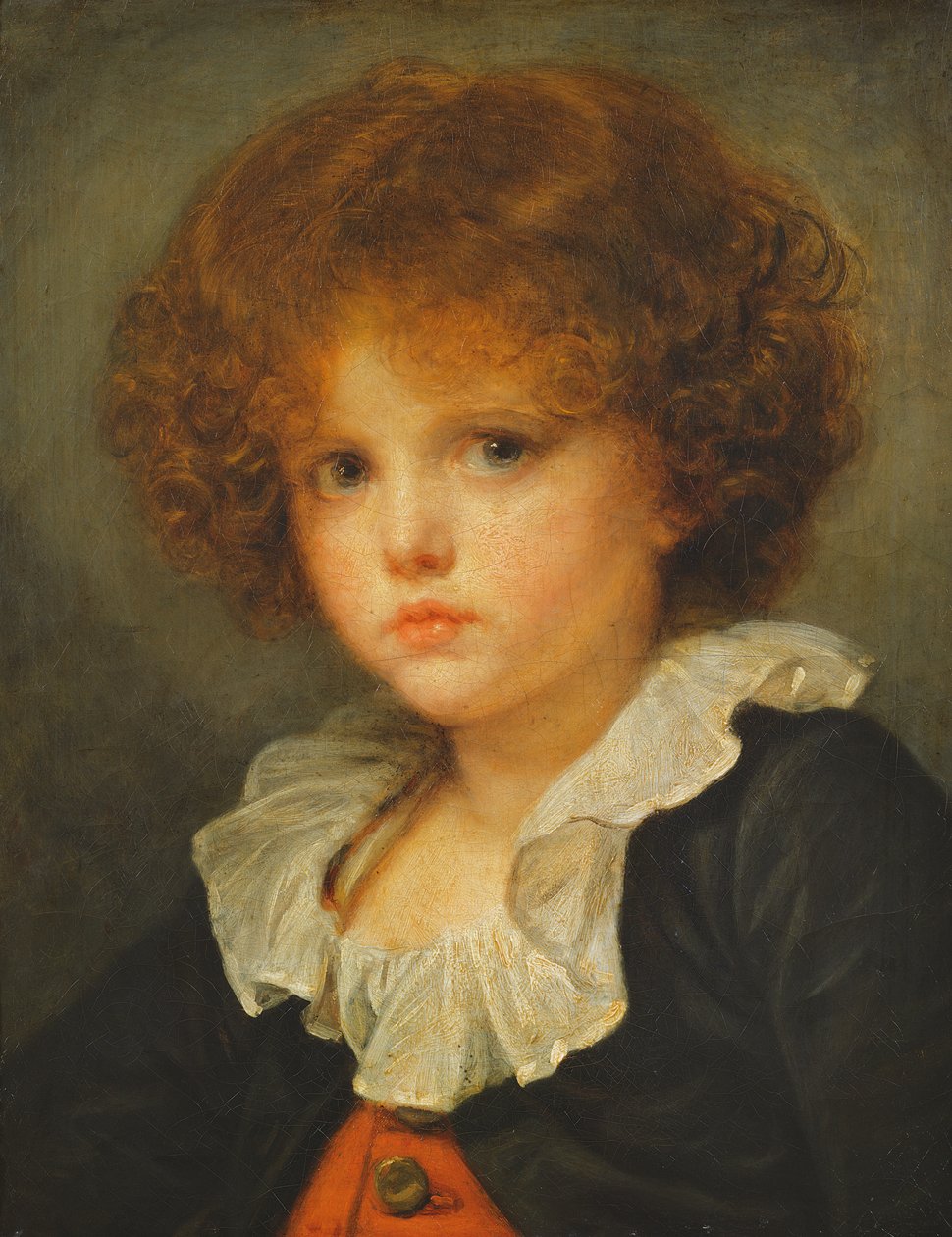 Gutt i rød vest, ca. 1775-80 av Jean Baptiste Greuze